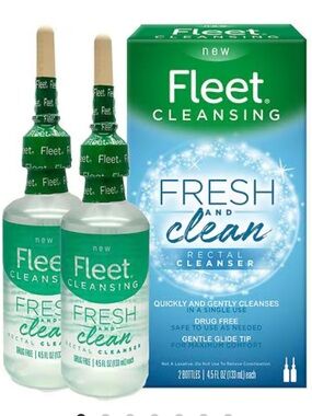 Fleet Fresh & Clean Saline Rectal Cleanser, 4.5 fl oz, 2 pack new sealed